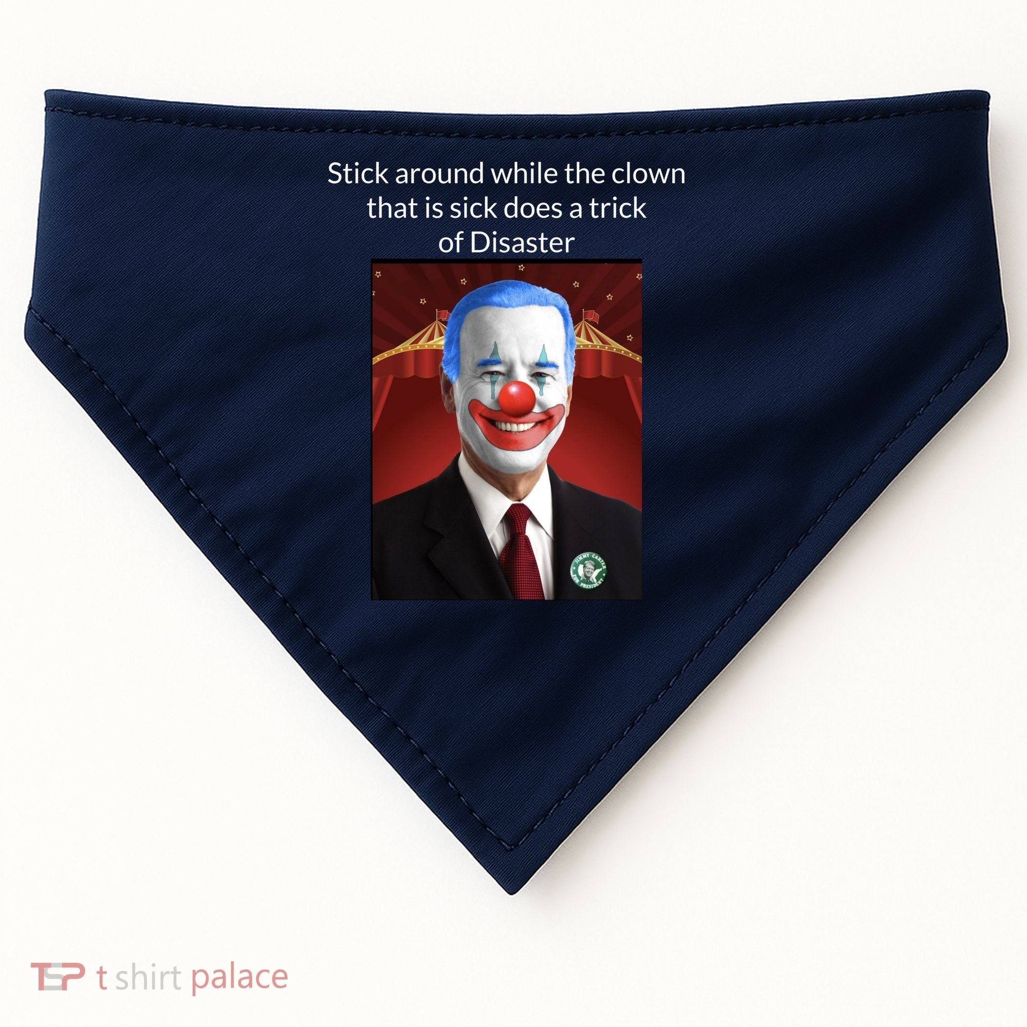 Joe Biden Clown Disaster Funny USA USA-Made Doggie Bandana