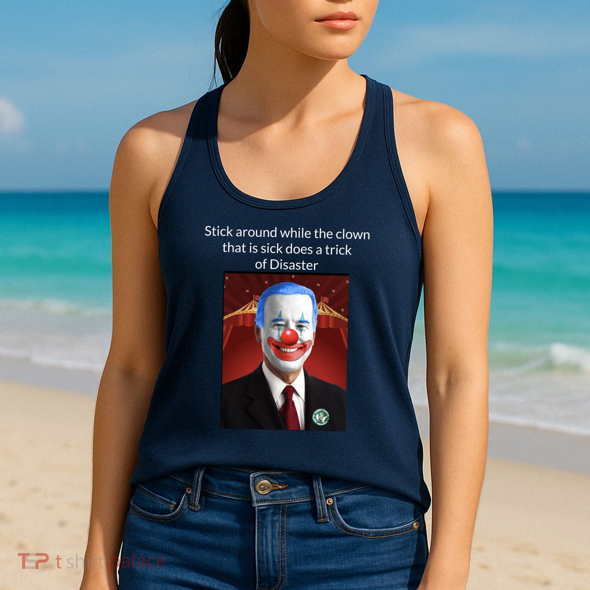 Joe Biden Clown Disaster Funny USA Women's Tank Top
