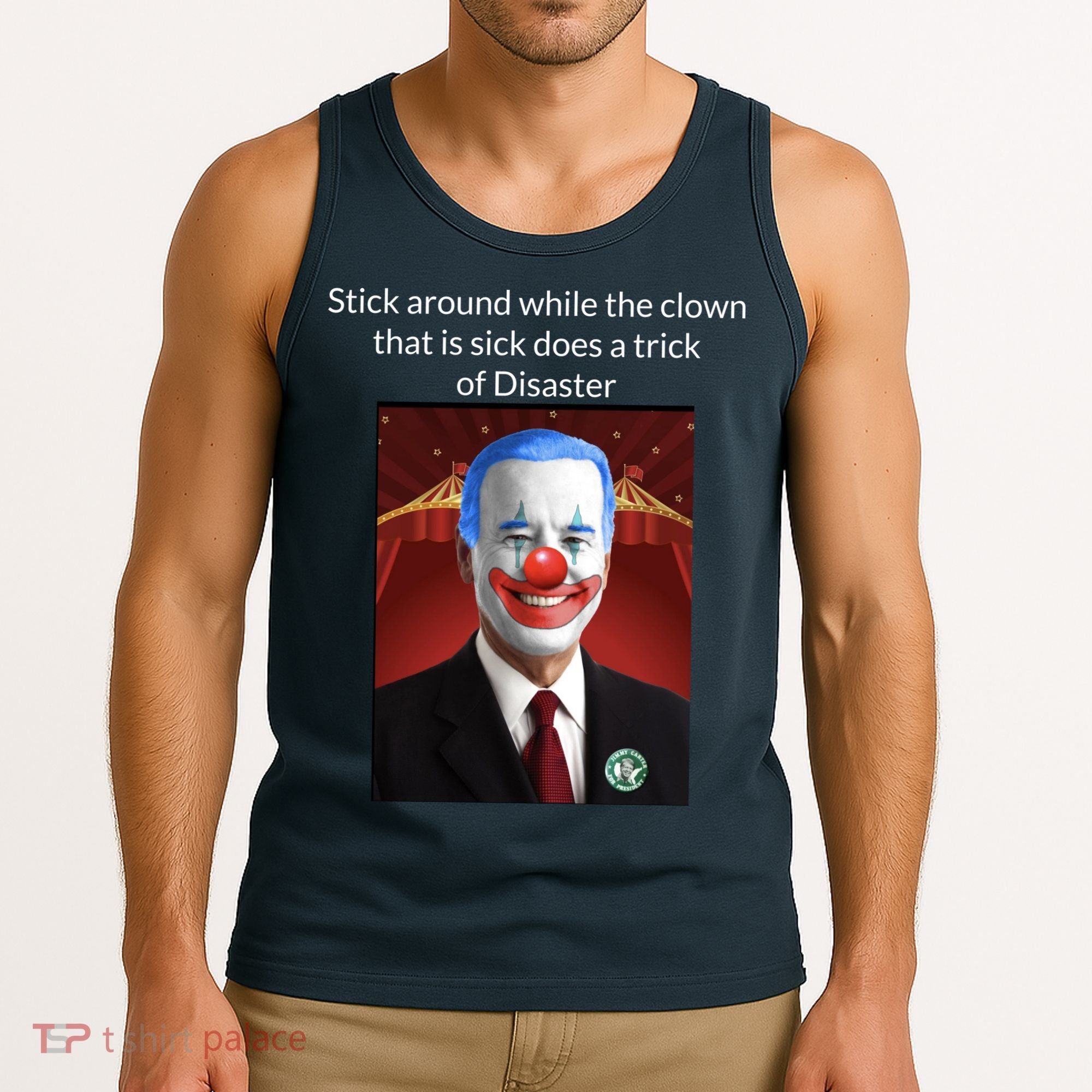 Joe Biden Clown Disaster Funny USA Tank Top