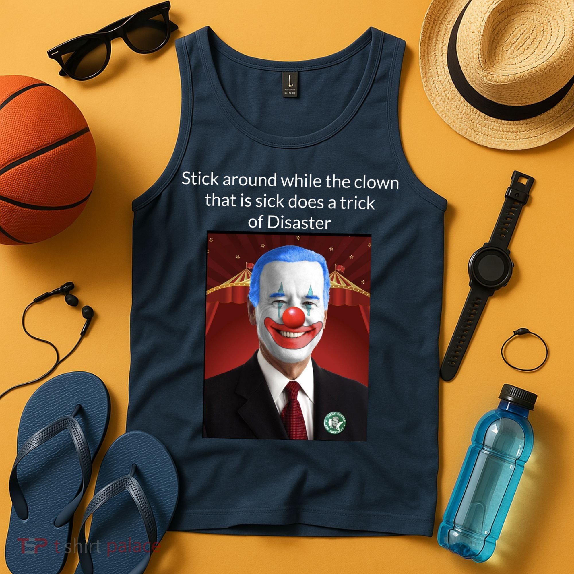 Joe Biden Clown Disaster Funny USA Tank Top