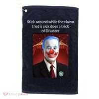 Joe Biden Clown Disaster Funny USA Golf Towel thumb 0