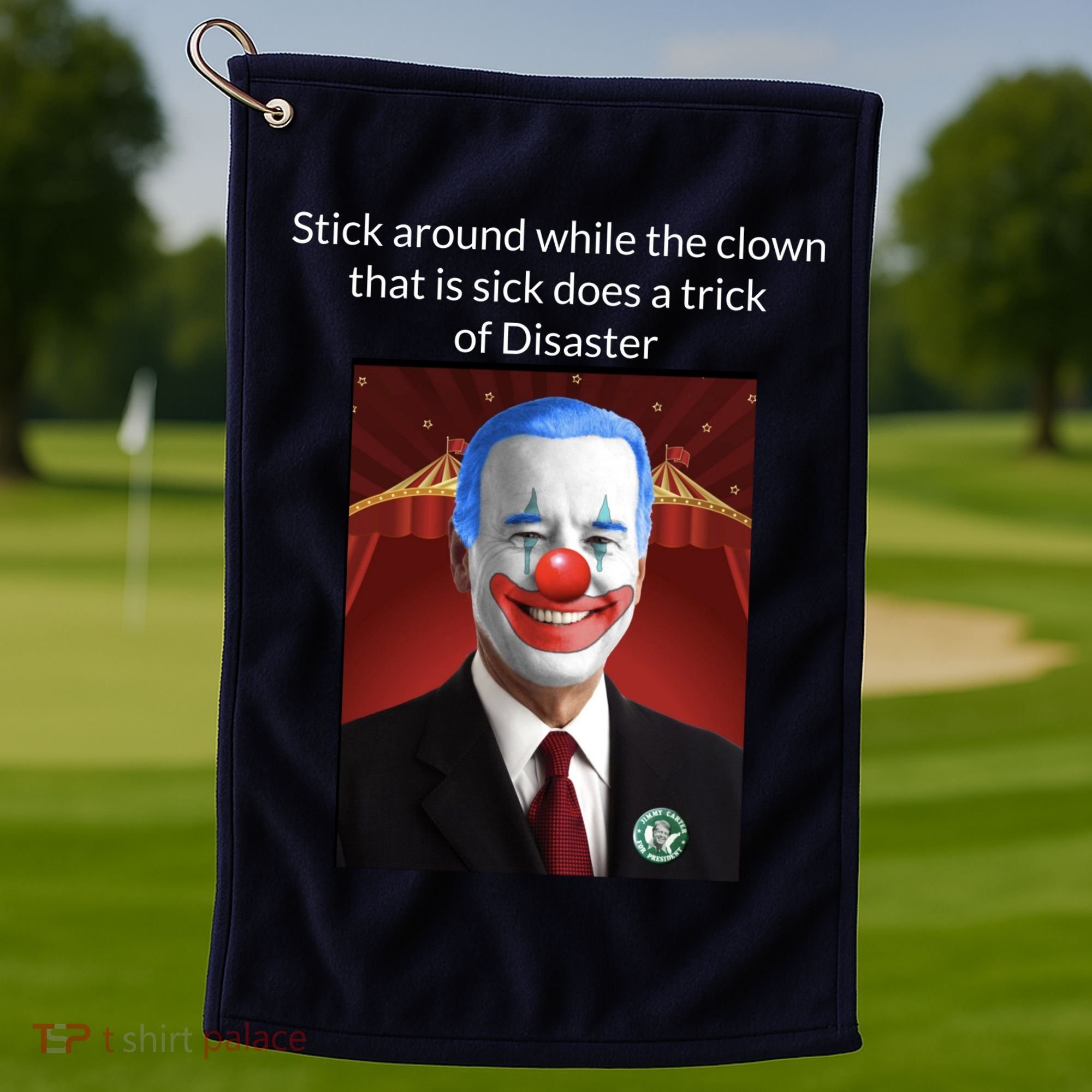 Joe Biden Clown Disaster Funny USA Golf Towel