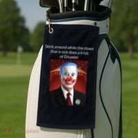 Joe Biden Clown Disaster Funny USA Golf Towel thumb 2