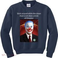 Joe Biden Clown Disaster Funny USA Kids Sweatshirt thumb 0