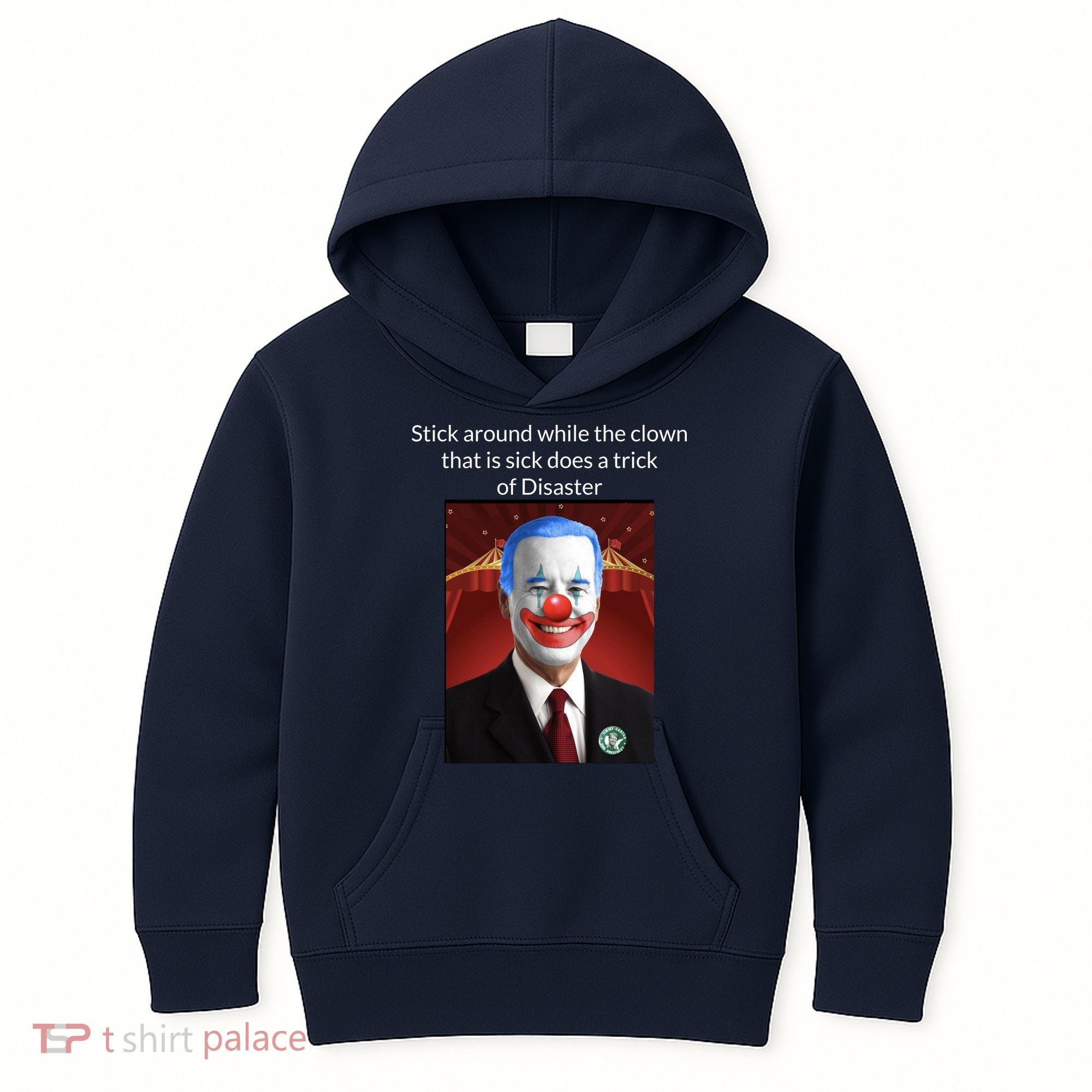 Joe Biden Clown Disaster Funny USA Kids Hoodie