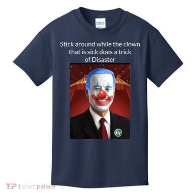 Joe Biden Clown Disaster Funny USA Kids T-Shirt