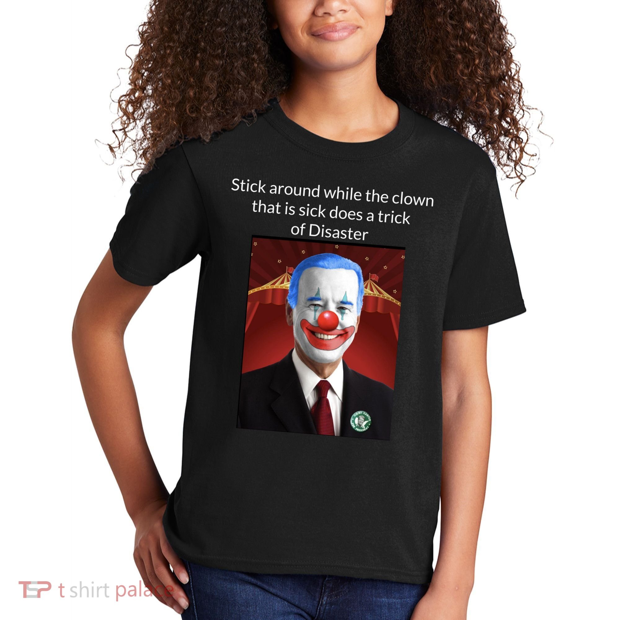 Joe Biden Clown Disaster Funny USA Kids T-Shirt