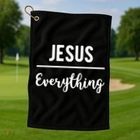 Jesus Over Everything Christian Faith Golf Towel thumb 1