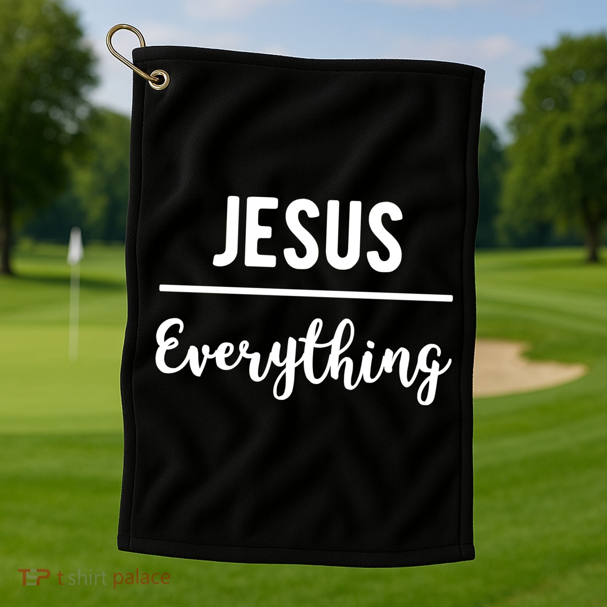 Jesus Over Everything Christian Faith Golf Towel