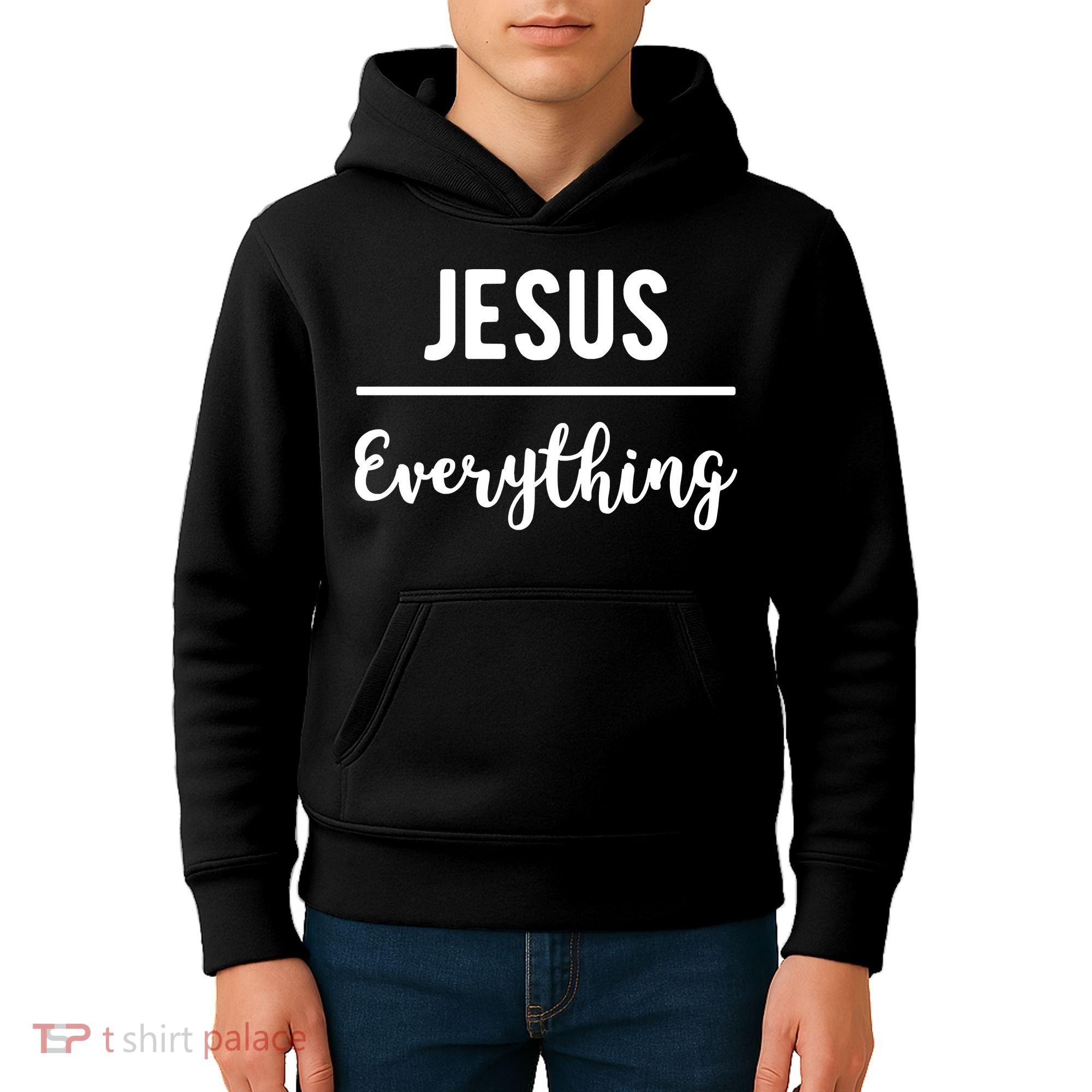 Jesus Over Everything Christian Faith Kids Hoodie