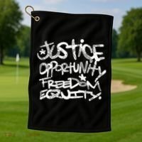 justice opportunity equity freedom  Golf Towel thumb 1