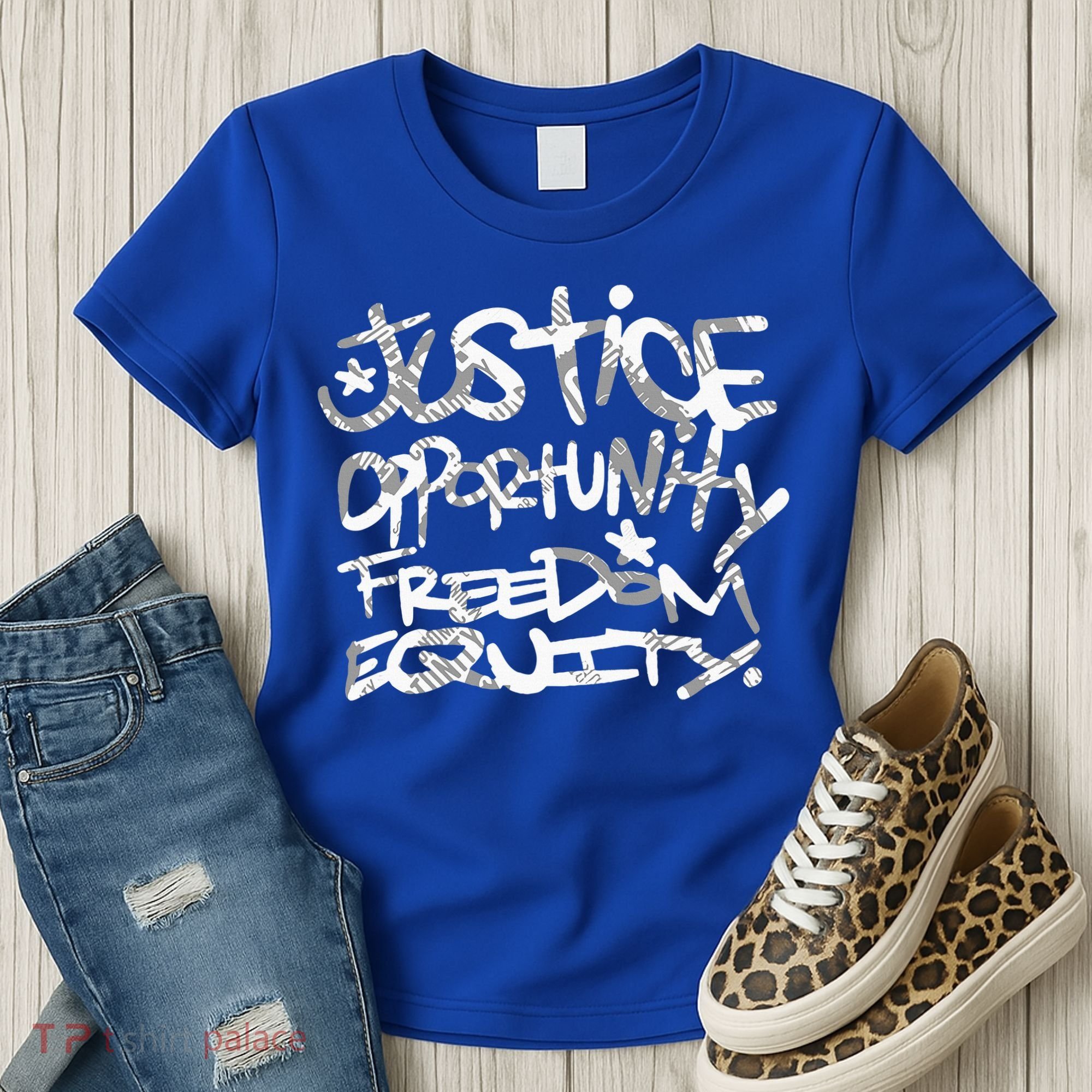 justice opportunity equity freedom  Women's T-Shirt