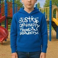justice opportunity equity freedom  Kids Hoodie thumb 2