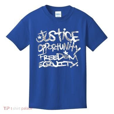 justice opportunity equity freedom  Kids T-Shirt