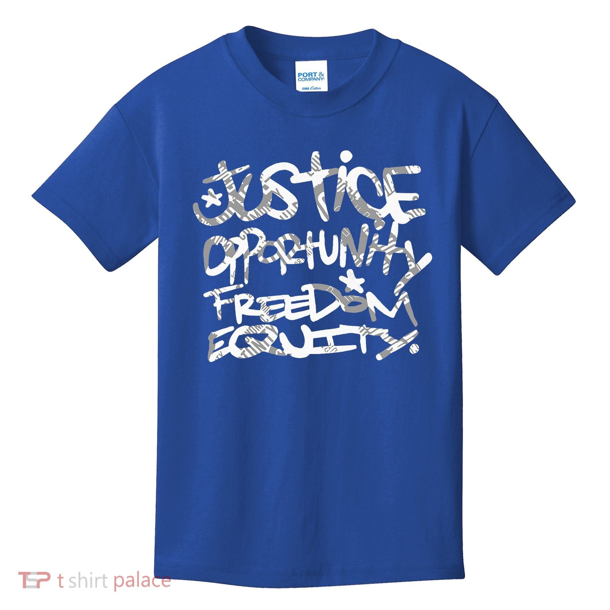 justice opportunity equity freedom  Kids T-Shirt