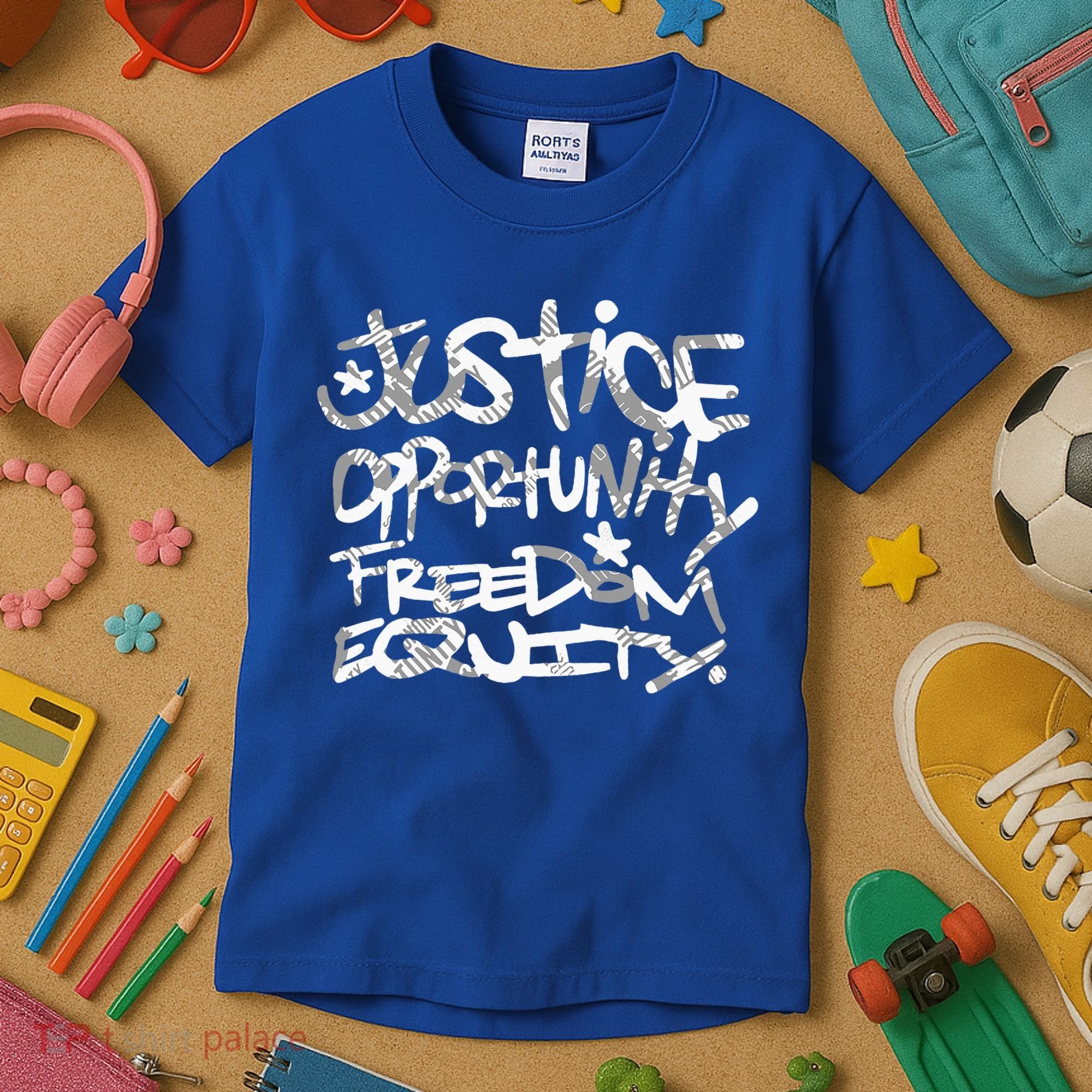 justice opportunity equity freedom  Kids T-Shirt