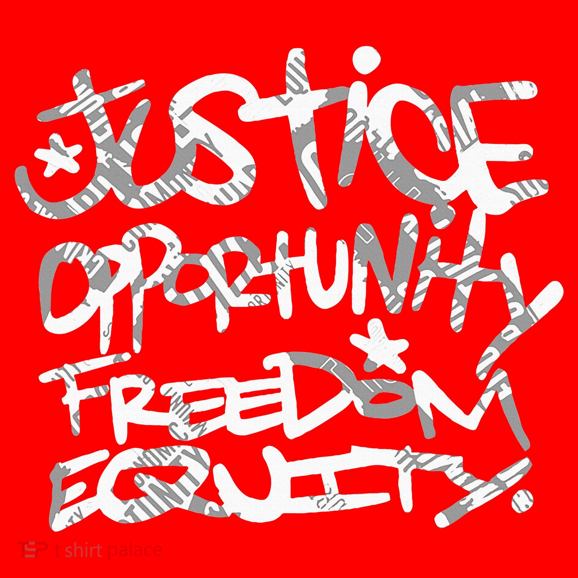 justice opportunity equity freedom  Santa Hat