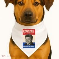 John F. Kennedy 1960 Campaign Poster USA-Made Doggie Bandana thumb 1