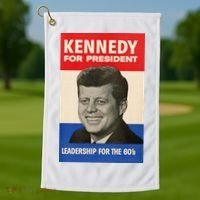 John F. Kennedy 1960 Campaign Poster Golf Towel thumb 1