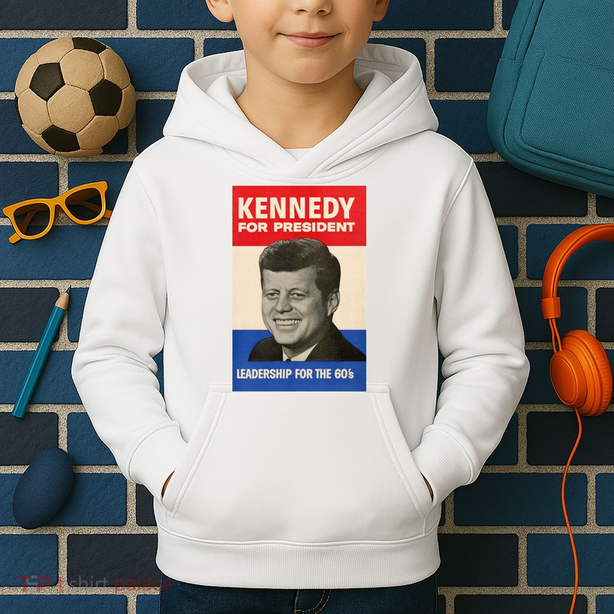 John F. Kennedy 1960 Campaign Poster Kids Hoodie