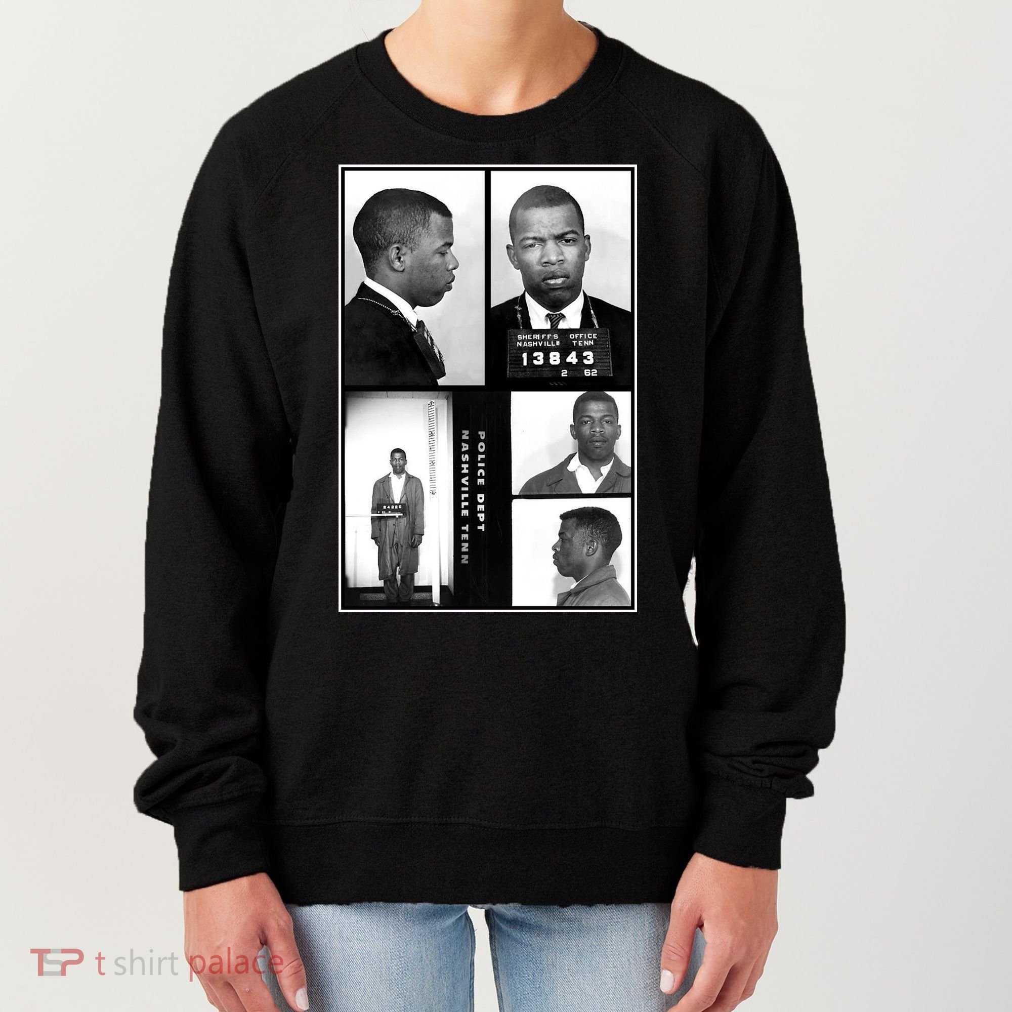 John Lewis Mug Shots Civil Rights Leader Women's Sweatshirt