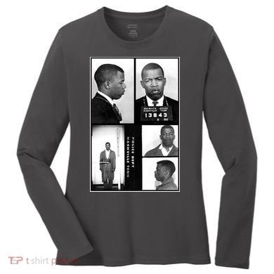 John Lewis Mug Shots Civil Rights Leader Women's Long Sleeve Shirt