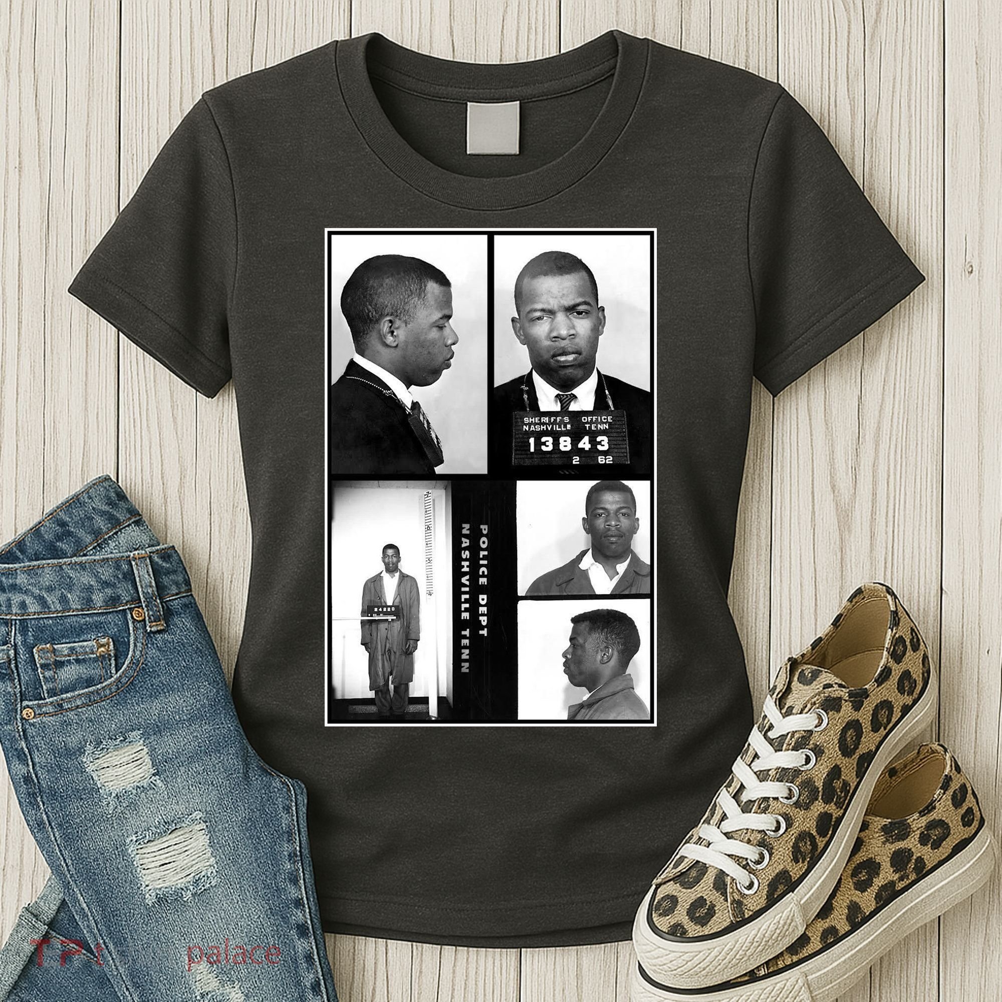 John Lewis Mug Shots Civil Rights Leader Women's T-Shirt