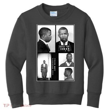 John Lewis Mug Shots Civil Rights Leader Kids Sweatshirt