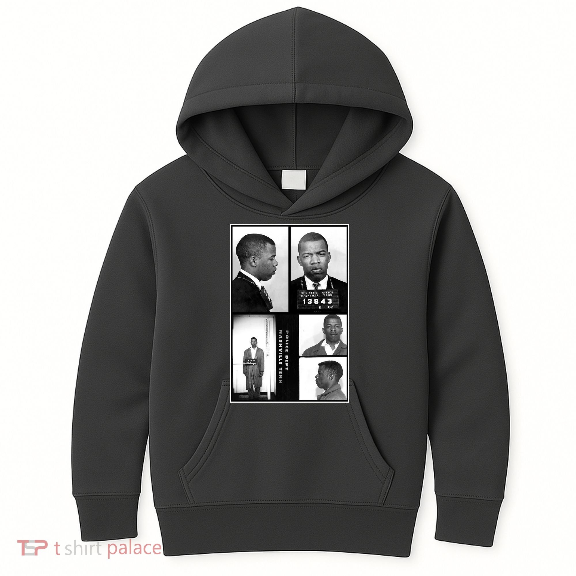 John Lewis Mug Shots Civil Rights Leader Kids Hoodie