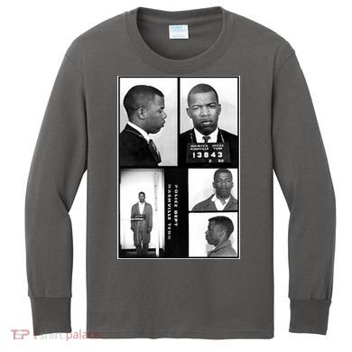 John Lewis Mug Shots Civil Rights Leader Kids Long Sleeve Shirt