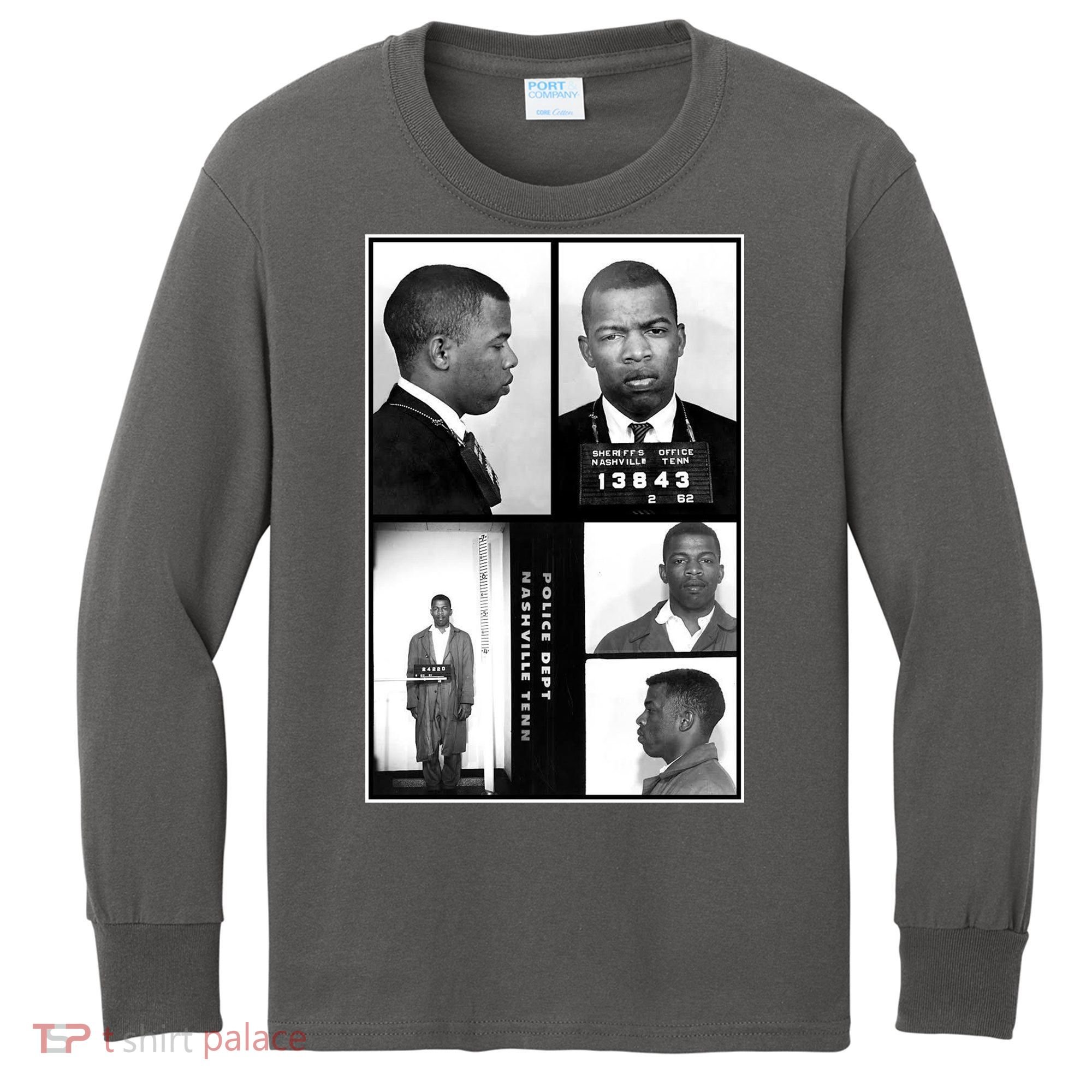 John Lewis Mug Shots Civil Rights Leader Kids Long Sleeve Shirt