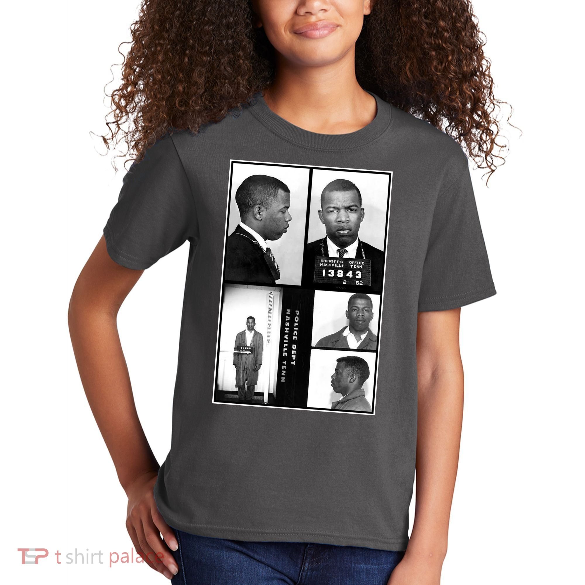 John Lewis Mug Shots Civil Rights Leader Kids T-Shirt