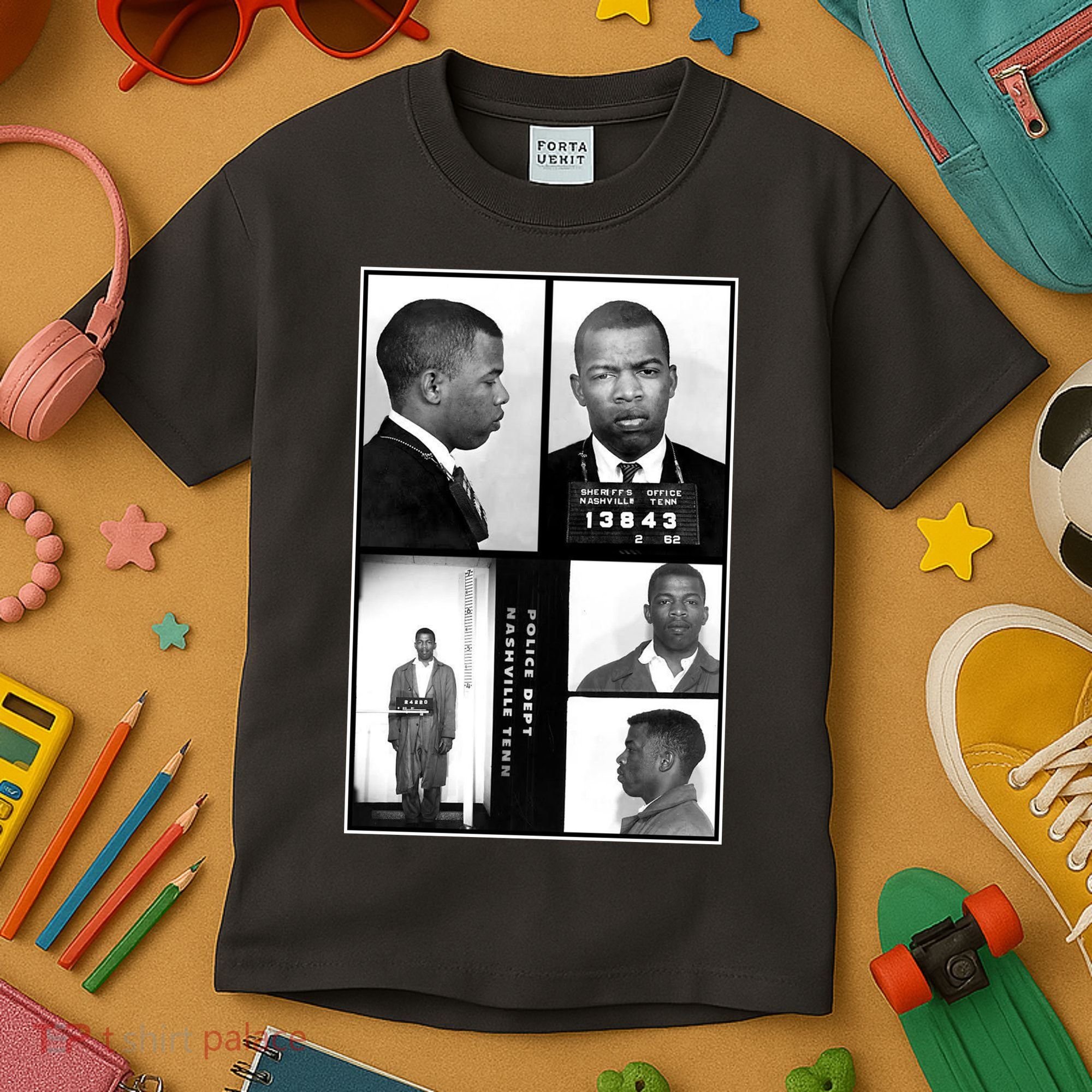 John Lewis Mug Shots Civil Rights Leader Kids T-Shirt