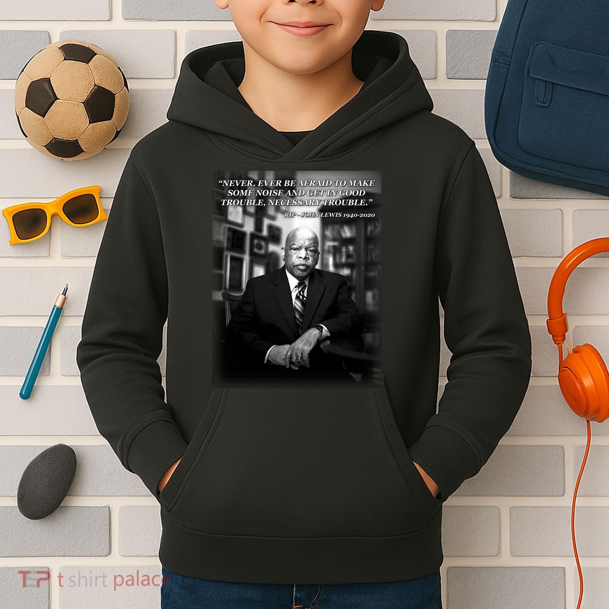 John Lewis Portrait Quote 1940-2020 Tribute Kids Hoodie