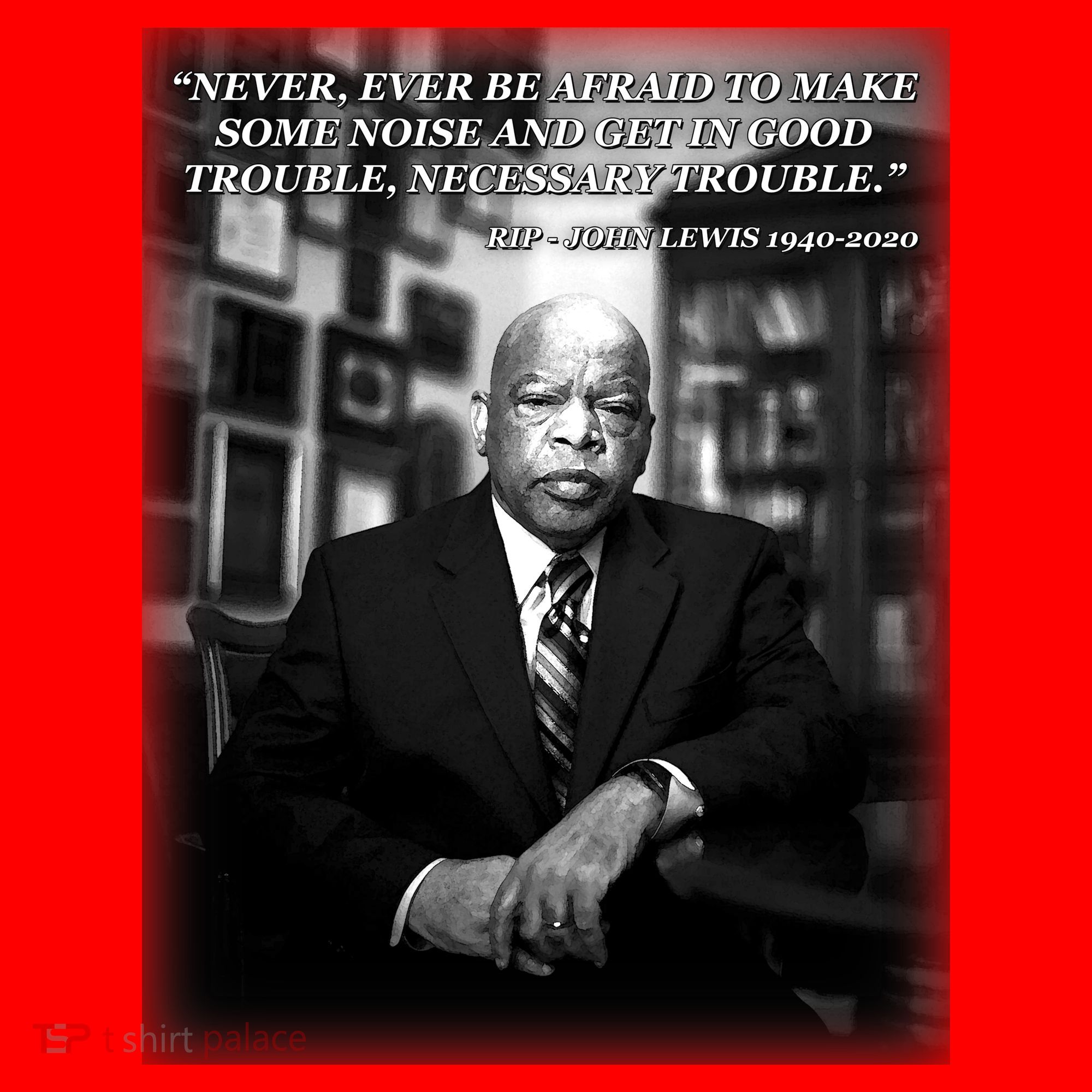 John Lewis Portrait Quote 1940-2020 Tribute Santa Hat