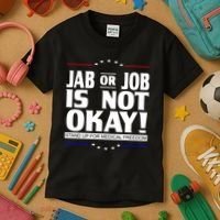 Jab Or Job Is Not Okay Support Medical Workers Kids T-Shirt thumb 3