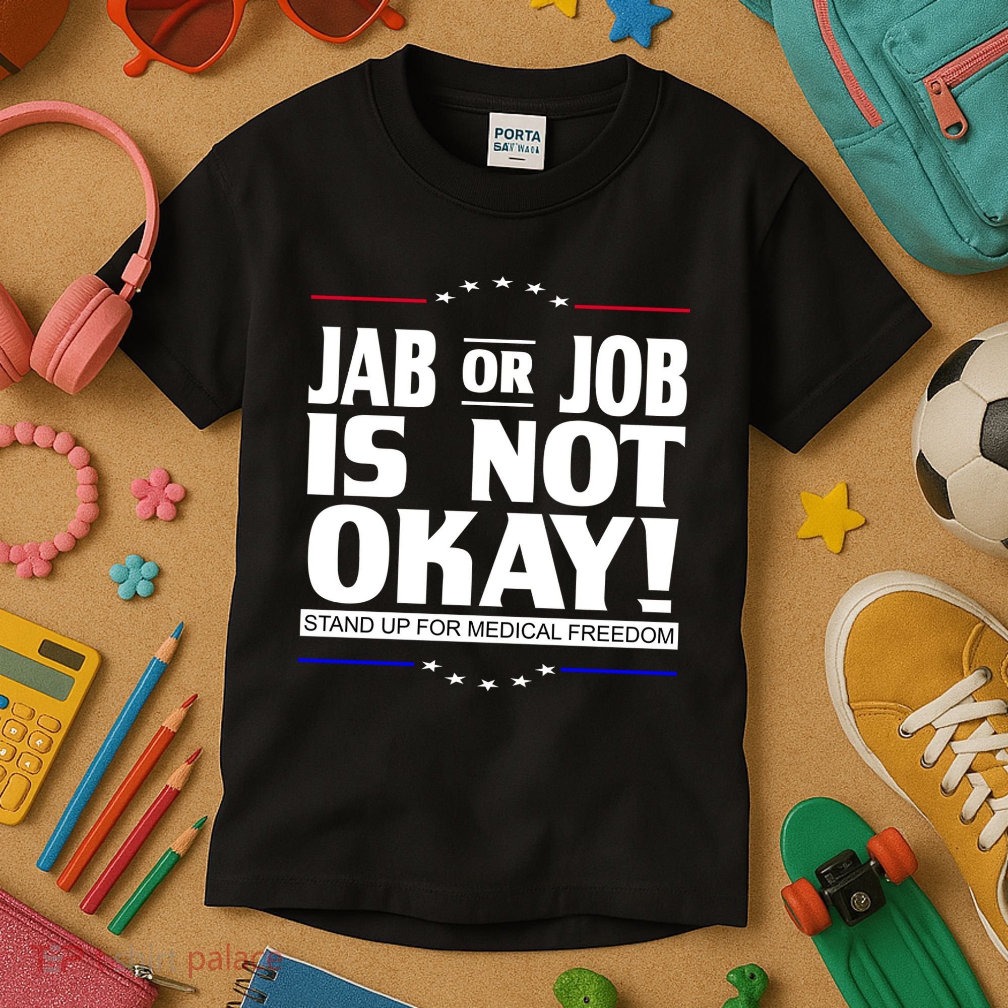 Jab Or Job Is Not Okay Support Medical Workers Kids T-Shirt