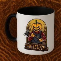 Jack O Lantern Reaper Pumpkin Coffee Mug thumb 2