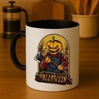 Jack O Lantern Reaper Pumpkin Coffee Mug thumb 4