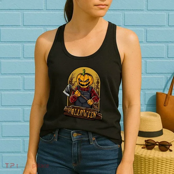 Jack O Lantern Reaper Pumpkin Women's Tank Top