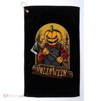Jack O Lantern Reaper Pumpkin Golf Towel thumb 0