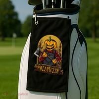 Jack O Lantern Reaper Pumpkin Golf Towel thumb 2