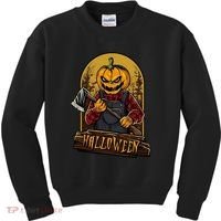 Jack O Lantern Reaper Pumpkin Kids Sweatshirt thumb 0