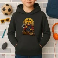 Jack O Lantern Reaper Pumpkin Kids Hoodie thumb 2
