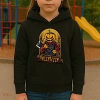 Jack O Lantern Reaper Pumpkin Kids Hoodie thumb 3
