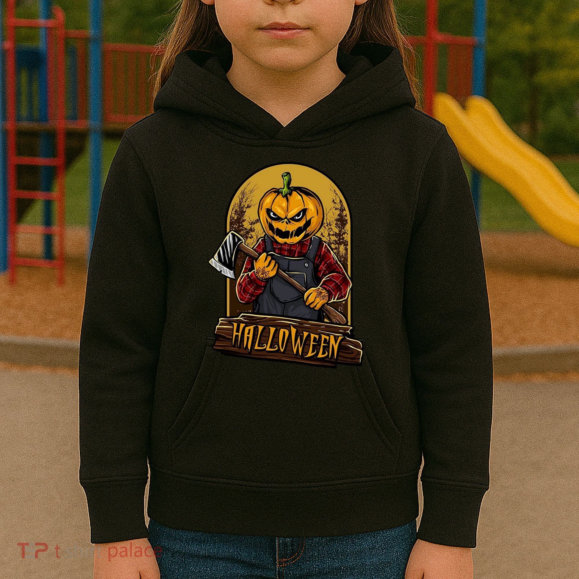 Jack O Lantern Reaper Pumpkin Kids Hoodie