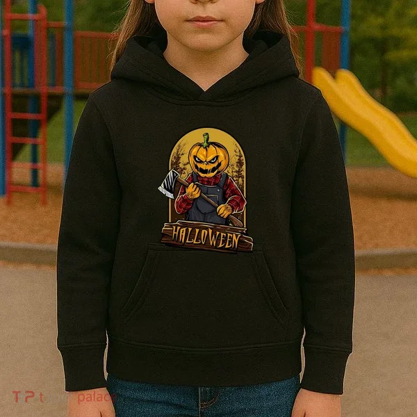 Jack O Lantern Reaper Pumpkin Kids Hoodie