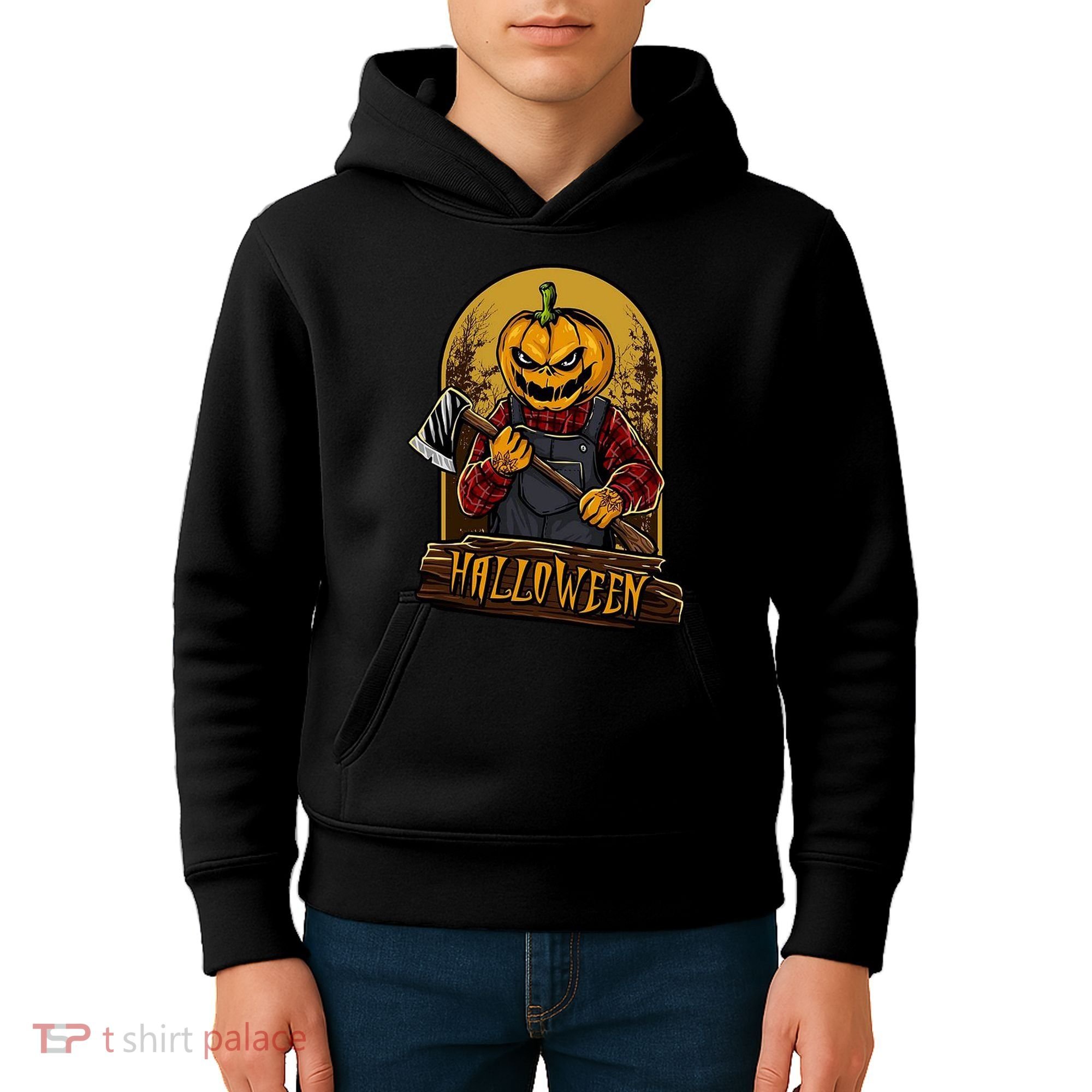 Jack O Lantern Reaper Pumpkin Kids Hoodie