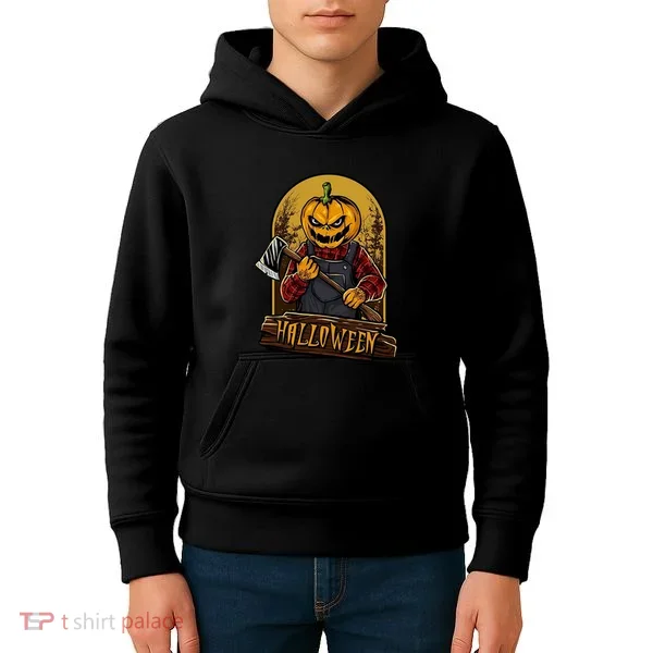 Jack O Lantern Reaper Pumpkin Kids Hoodie