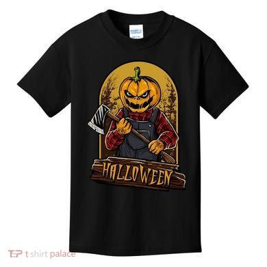 Jack O Lantern Reaper Pumpkin Kids T-Shirt